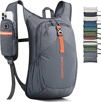 15L Small Hiking Backpack for Men Women Foldable Packable Back Pack Ultralight Hiking Daypack for Travel Camping Outdoor, Gray
