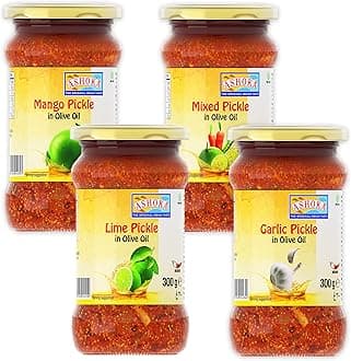 Ashoka 1932 | Premiun Olive Oil Pickle | All Natural | Chef's Favorite Pickle Kit | Vegan | Kosher Certified | Gourmet Pickles | Pickled Vegetables Assortment | Great for Seasoning | Pack of 4