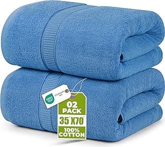 Utopia Towels - Premium Jumbo Bath Sheet (90 x 180 cm, 8 Pack) - 100% Ring Spun Cotton Highly Absorbent and Quick Dry Extra Large Bath Sheet - Super Soft Hotel Quality Towel (Electric Blue)