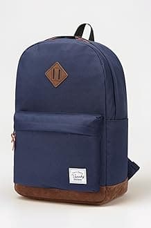 Vaschy School Backpacks for Adults Classic Lightweight Water Resistant Campus Rucksack Travel Backpack Blue Fits 14 Inch Laptop