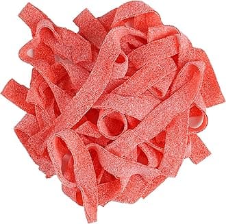 Strawberry Sour Belts, 1 Pound Bulk Bag, The Hampton Popcorn & Candy Company