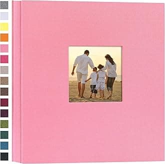 potricher Linen Hardcover Photo Album 4x6 1000 Photos Large Capacity for Family Wedding Anniversary Baby Vacation (Pink, 1000 Pockets)