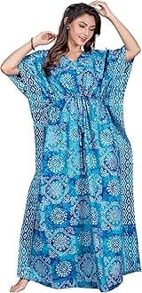 Women's Cotton Solid Maxi Kaftan Nighty