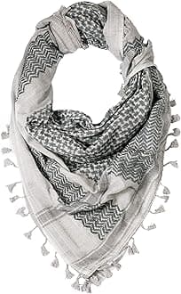Hirbawi Premium Arabic Scarf Cotton Shemagh Keffiyeh 47"x47" Arab Scarf Made in Palestine, Nablus, One size