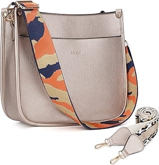 Crossbody Bags for Women Trendy Vegan Leather Hobo Handbags With 2PCS Adjustable Guitar Strap Shoulder Bucket Bags