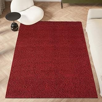 homeart Area Rug - Super Soft Shaggy Rugs For The Living Rooms, Bedrooms And Kitchen - Modern, Easy To Clean Carpet - 140x200 cm, Bordeaux Dark Red