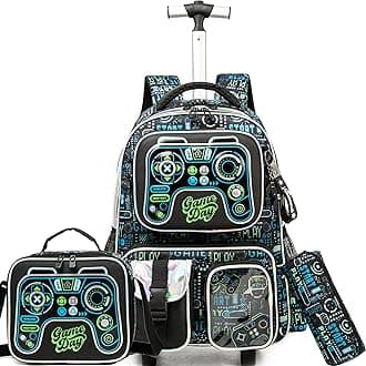 MeetbelifyRolling Backpack for Girls Backpack with Wheels Kids Sequin Luggage