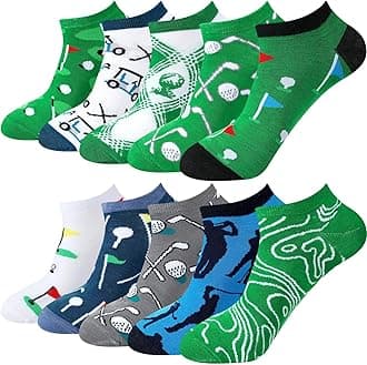 10 Pairs Men's Golf Socks Novelty Athletic Low Cut Golf No Show Sock Golfer Gift for Birthday Valentine's Day Boyfriend Gifts