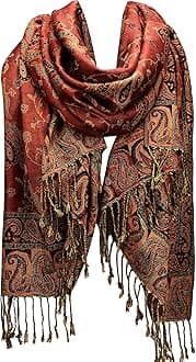 Reversible Paisley Pashmina Shawl Wraps for Women Soft Exotic Indian Rave Scarf for Evening Dress Festival Scarves