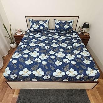Cottington Lane Printed Double Bed Bedsheet – Tulip Rose | 90x100 Inches | Soft, Breathable & Wrinkle-Free Microfiber | Includes 2 Pillow Covers | Summer-Friendly & Skin Safe