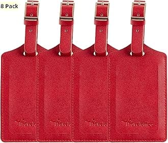 Luggage Tags for Suitcases PU Leather Travel Tags Bag Tags Privacy Protection Travel Essentials