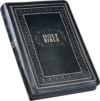 KJV Giant Print Full-Size Bible Black with Zipper Faux Leather