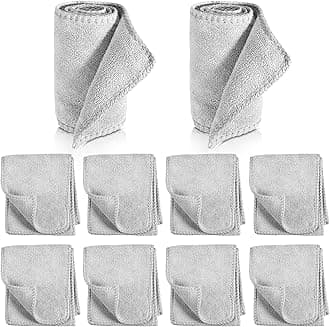 10 Pcs Shine Shoes Cloth Kit Polish Dauber Applicators Cleaning Leather Shoes Boots Care Cloths Suede Cleaner(10 Pcs Shoe Cleaning Cloths) Grey