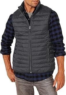Amazon Essentials Men's Lightweight Water-Resistant Packable Puffer Gilet