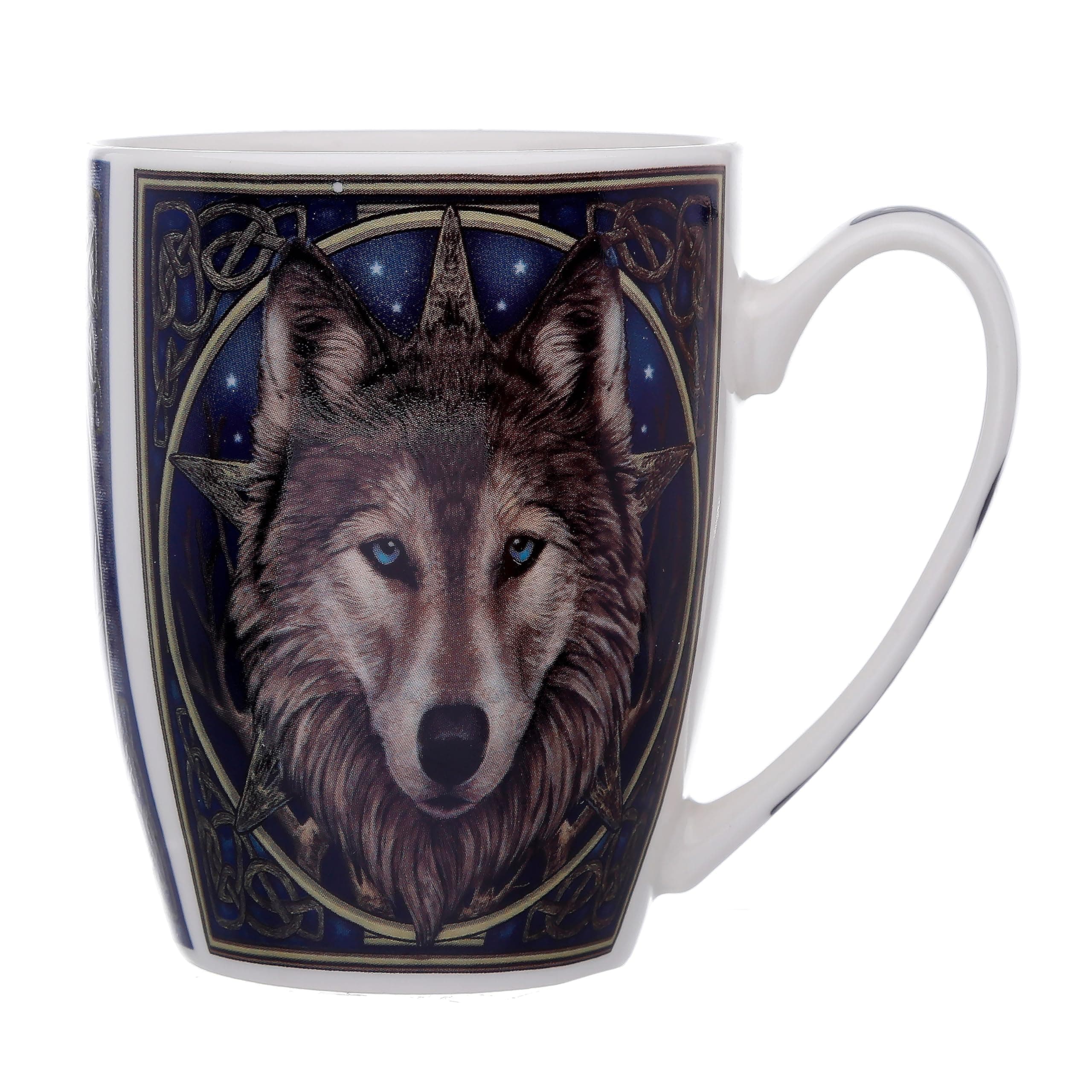 Puckator Lisa Parker Wolf Head Porcelain Mug - Funny Home Accessories - Cute Gifts for Girlfriend - Large Mugs for Men Women Hot Drinks - Cute Cups Presents - Secret Santa Gift - Cup Set