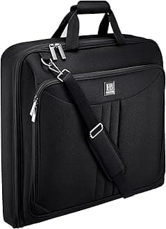 Large 40-Inch Garment Bag for Travel | Carry On Luggage Up To 3 Suits | Hanging Business Bag for Men, Suit Carrier, Black
