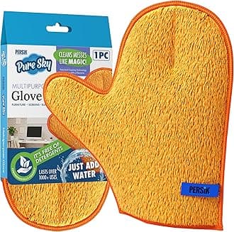 Pure-Sky Microfiber Glove Dusting Mitt - Ultra Microfiber Cleaning Cloth Glove - JUST ADD Water No Detergents Needed - Use for Cleaning Furniture, Home