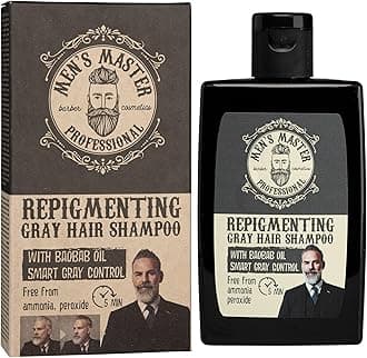 – Master Repigmenting Shampoo for Men with Gray Hair | With Baobab Oil and Coloring in 5 Minutes | Provides Natural Light Gray Tone | Ammonia, Oxidant, Peroxide Free | 120 ml