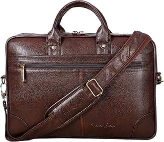 Hard Craft Vegan Leather Office Laptop Messenger and Shoulder Side Sling Hand Bag For Men Corporate Executive Briefcase Bag For Man Supports Laptop Upto 15.6 inches