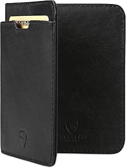 CITY Slim RFID Bifold Leather Wallet for Men – Euro/GBP Note Size, Does Not Fit US Dollar Bills, Minimalist Front Pocket Card Holder, Holds 9 Cards & Cash (Black)