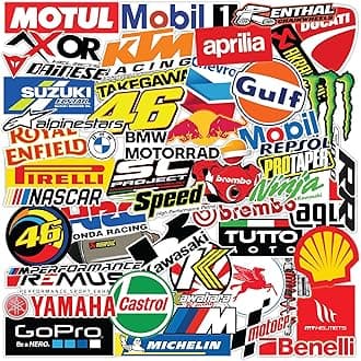 CodersParadise - 74 PCS Waterproof Bike Stickers Pack for Helmet, Tank & Visor | Stylish Biker Decals for Motorcycle, Scooter & Accessories | Durable Vinyl Stickers for Riders