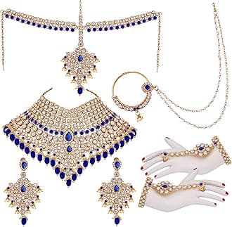 Wedding Designer Gold Plated Dulhan Choker Bridal Set with sheeshpatti for Girls & Women (2475-L1ZS-KD124-)