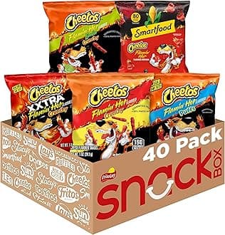 Cheese Flavored Snacks, Flamin' Hot Mix Variety Pack, (Pack of 40)