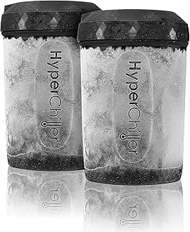 HyperChiller EBC-1023B 2-Pack Patented Iced Coffee Beverage Cooler, Ready in One Minute, Reusable for Iced Tea, Wine, Spirits, Alcohol, Juice, 12.5 OZ, Black