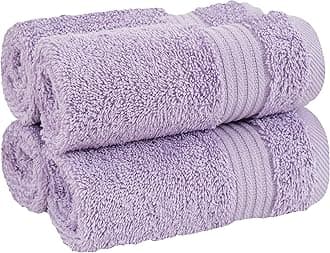 Cotton Paradise100% Cotton Turkish Washcloths for Bathroom 4 Piece Soft Absorbent Small Hand Face Towels Fluffy Wash Rags for Body, Lilac Wash Cloths