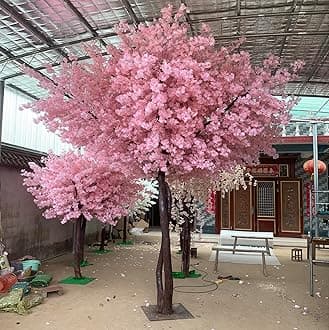 Cherry Blossom Tree Artificial Cherry Blossom Trees Fake Cherry Blossom Tree Indoor Outdoor Home Office Party Wedding,B,201x151cm/6.6x4.9ft