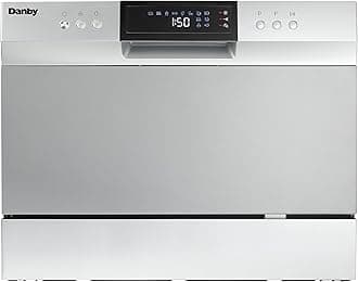 DANBY Countertop Portable Dishwasher (DDW631SDB) - 6 Place Setting + Front Controls, Silver