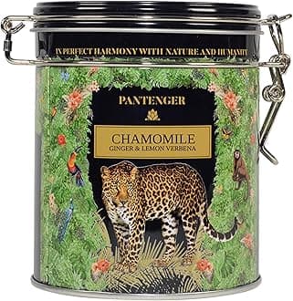Organic German Chamomile & Ginger Herbal Tea | 20 Pyramid Bags | Calming and Digestive Caffeine Free Herbal Tea | By Pantenger