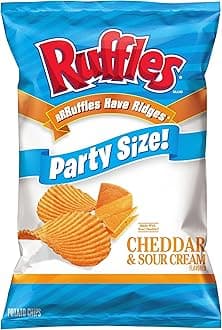 Ruffles Potato Chips, Party Size Cheddar and Sour Cream, 130 Ounce (Pack of 10)