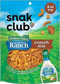 Crunch Mix with Hidden Valley Ranch Spices, Roasted Corn Nuggets, Chilli Cheese Cornjacks, Sesame Sticks and Rye Chips, Family Size, 8 Ounce