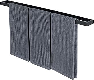 SAYAYO EGJF070-B Towel Rail Guest Towel Holder Wall Mounted Stainless Steel Bath Towel Holder for Bathroom and Kitchen 70 cm Black