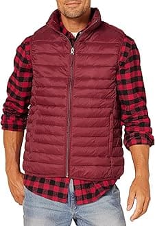 Amazon Essentials Men's Lightweight Water-Resistant Packable Puffer Vest