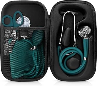 ASA TECHMED Medical Starter Kit – Stethoscope, Durable Blood Pressure Monitor, EMT Shears & Protective Carrying Case – Ideal for Healthcare Students & Professionals, Teal