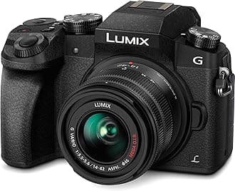 Panasonic LUMIX DMC-G7KK DSLM Mirrorless 4K Camera, 14-42 mm Lens Kit (Black) Bundle