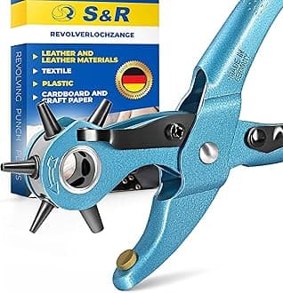 S&R Precision Leather Hole PUNCH PLIERS/MADE IN GERMANY/Revolving belt punching Tool M 225 with 6 changeable holes 2-2,5-3 - 3,5-4 - 4,5 mm
