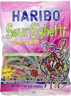 Haribo Sour S'ghetti Gummi Candy, 5 oz (Pack of 3)