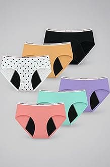 Girls Period Underwear Period Panties for Teens Menstrual Leakproof Protective Cotton Briefs