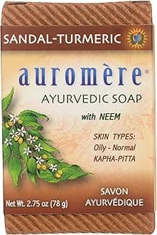 Ayurvedic Bar Soap, Sandal Turmeric - Eco Friendly, Handmade, Vegan, Cruelty Free, Natural, Non GMO (2.75 oz), 1 pack