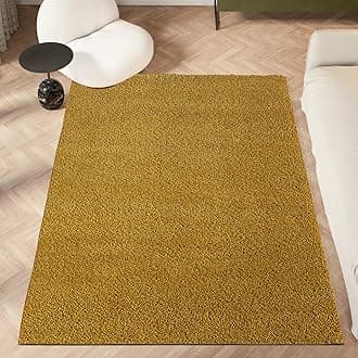 homeart Area Rug - Super Soft Shaggy Rugs For The Living Rooms, Bedrooms And Kitchen - Modern, Easy To Clean Carpet - 160x230 cm, Gold
