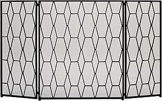 Contemporary Black Metal Fireplace Screen