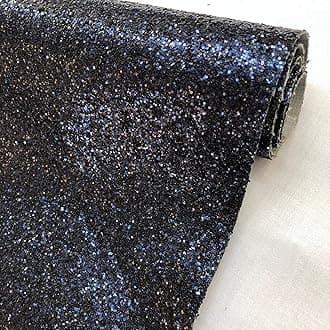 Chunky Glitter Fabric Sparkly A4 A5 Vinyl Faux Leather Craft Bag Wall Decor Bow (Graphite, 30cmx138cm Strip)