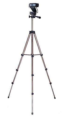 49" Inch Professional Camera Tripod Mount Holder Stand for Logitech Webcam C922 C930e C930 C920 C615-Coffee