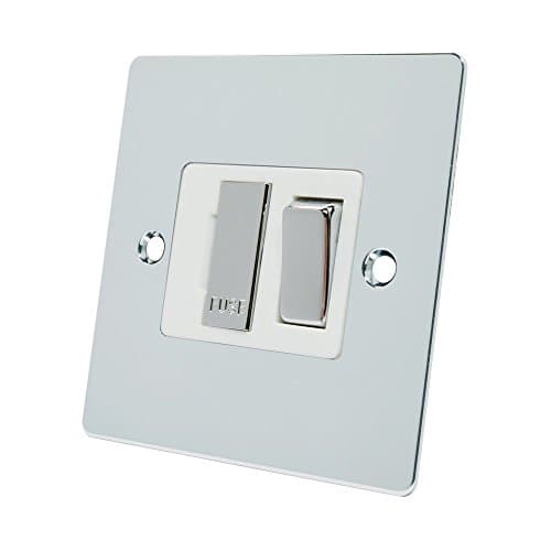 Alliance ElectricalAlliance Electrical FPCSFSWC Polished Chrome Flat Spur White Insert Metal Rocker Switch-13 Amp Switched Fused Connection Unit, 240 V