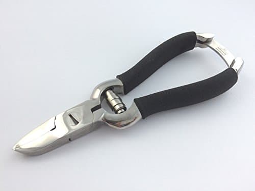 Pathfinder Technologies ® Heavy duty Arthritis soft handled Black Nail Clippers for THICK Finger & Toenails, professional quality surgical grade stainless steel clippers.