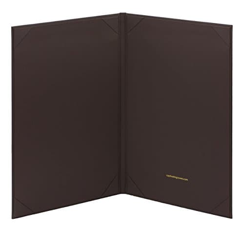 (5 pack) Classic Faux Leather Menu Covers, 2-panel (8.5" x 14", Chocolate Brown)