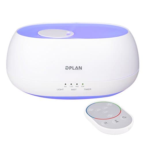 GPLAN Aromatherapy Essential Oil Diffuser 500ml Ultrasonic Cool Mist Humidifier Diffuser with Remote Control to Mist/Timer/Colorful Lights for Home Office Bedroom Yoga Spa